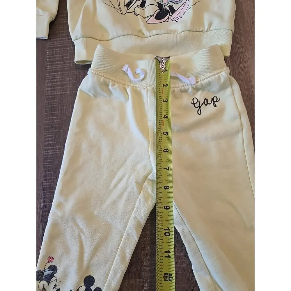 Gap Kids Yellow Minnie Mouse Sweatshirt 2 & Sweatpants size 3 Pre Owned